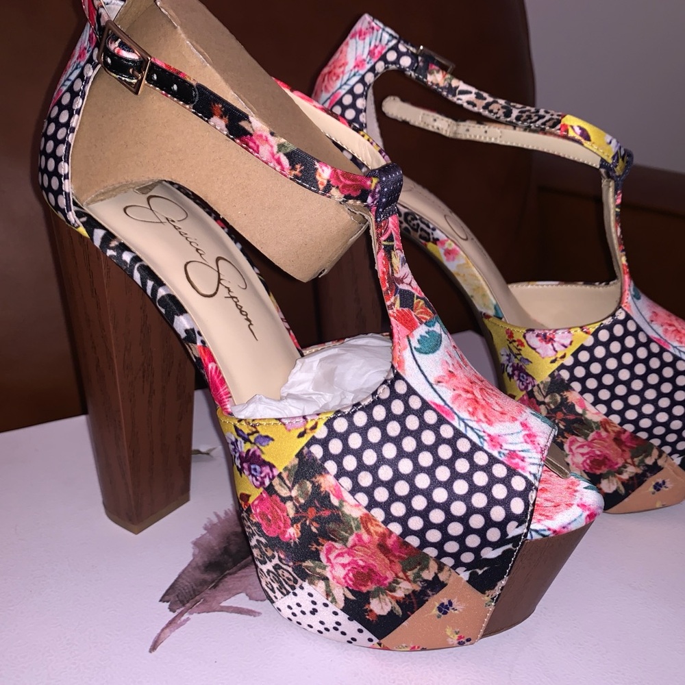 Jessica Simpson Dany Platform T-Strap Sandal whimsical patchwork